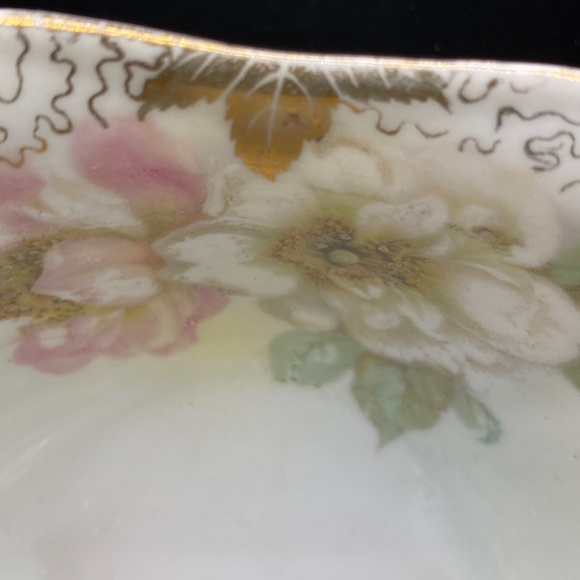 Vintage RC berries and cream bowl and tray, porcelain, white, pink & gold. - Picture 7 of 11
